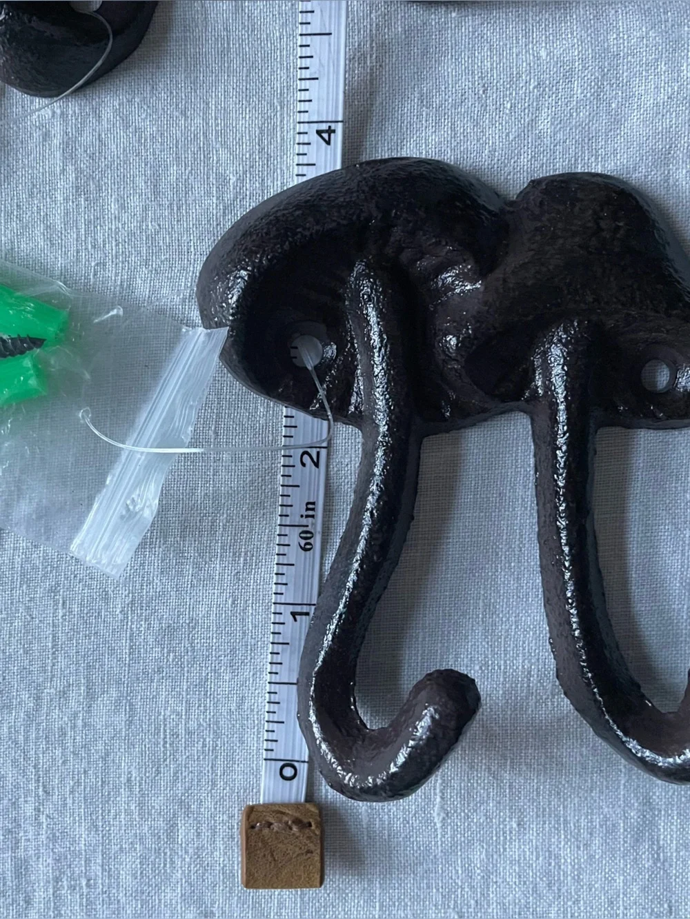 Cast Iron Mushroom Wall Hooks Set of 2 Double Coat Towel Hook Cottagecore Boho
